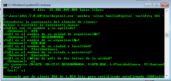 Crear certificado